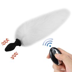 Анальный вибратор с хвостиком White S