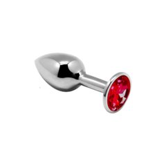 Металлическая анальная пробка с кристаллом Alive Mini Red 