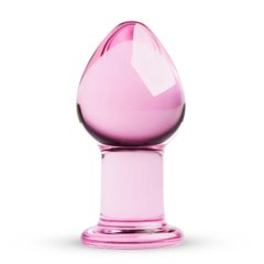 Розовая анальная пробка из стекла Gildo Pink Glass