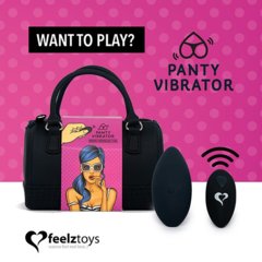 Вібратор в трусики FeelzToys Panty Vibrator Black з пультом ДУ