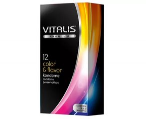 Кольорові з ароматами презервативи VITALIS premium color&flavor (12 шт.)