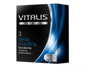 Охлаждающие презервативы VITALIS premium delay&cooling (3 шт.)