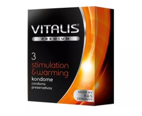 Согревающие презервативы VITALIS premium stimulation & warming (3 шт.)