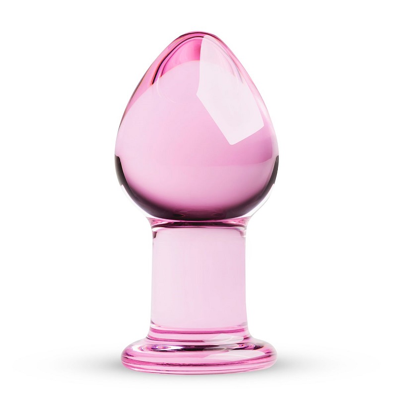 Розовая анальная пробка из стекла Gildo Pink Glass