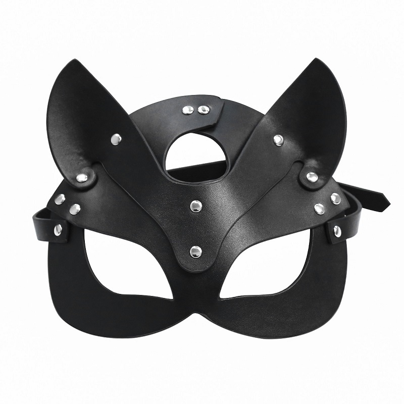Маска кошечки Feral Feelings - Catwoman Mask, натуральная кожа, черная