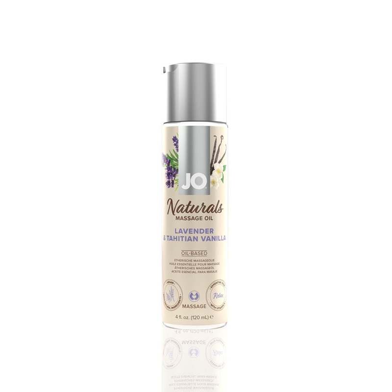 Массажное масло System JO – Naturals Massage Oil – Lavender & Vanilla с натуральными эфирными маслами (120 мл)